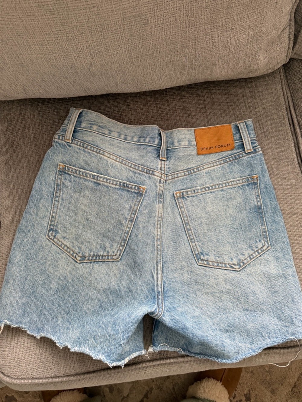 Denim Forum Light Blue High-Rise Cutoff Jean Shorts